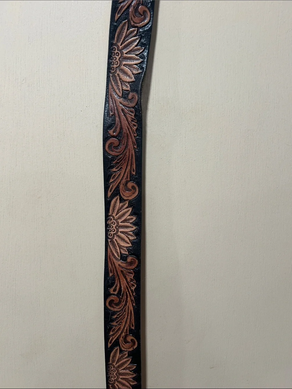 Tony Lama Tan Leather Belt with Branded Stamp